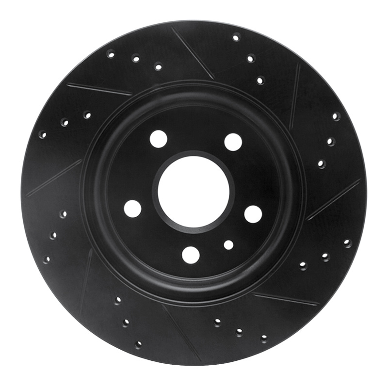 Buick Allure Brake Rotor (1) - Rear Left - R1 Concepts - Drilled & Slotted - Black - `10-`25